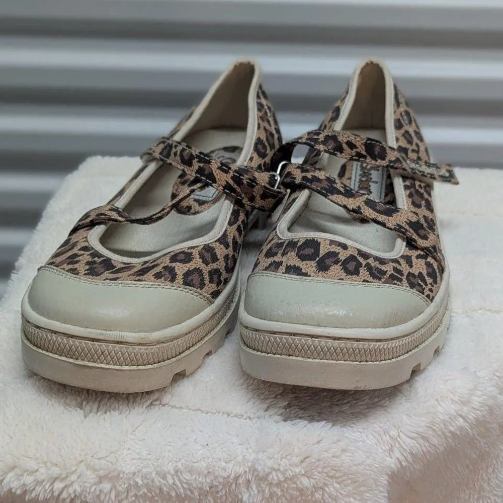 Y2K Grunge Fairy Leopard Mary Janes Vintage Skechers Lug Sole Platform Shoes 7.5